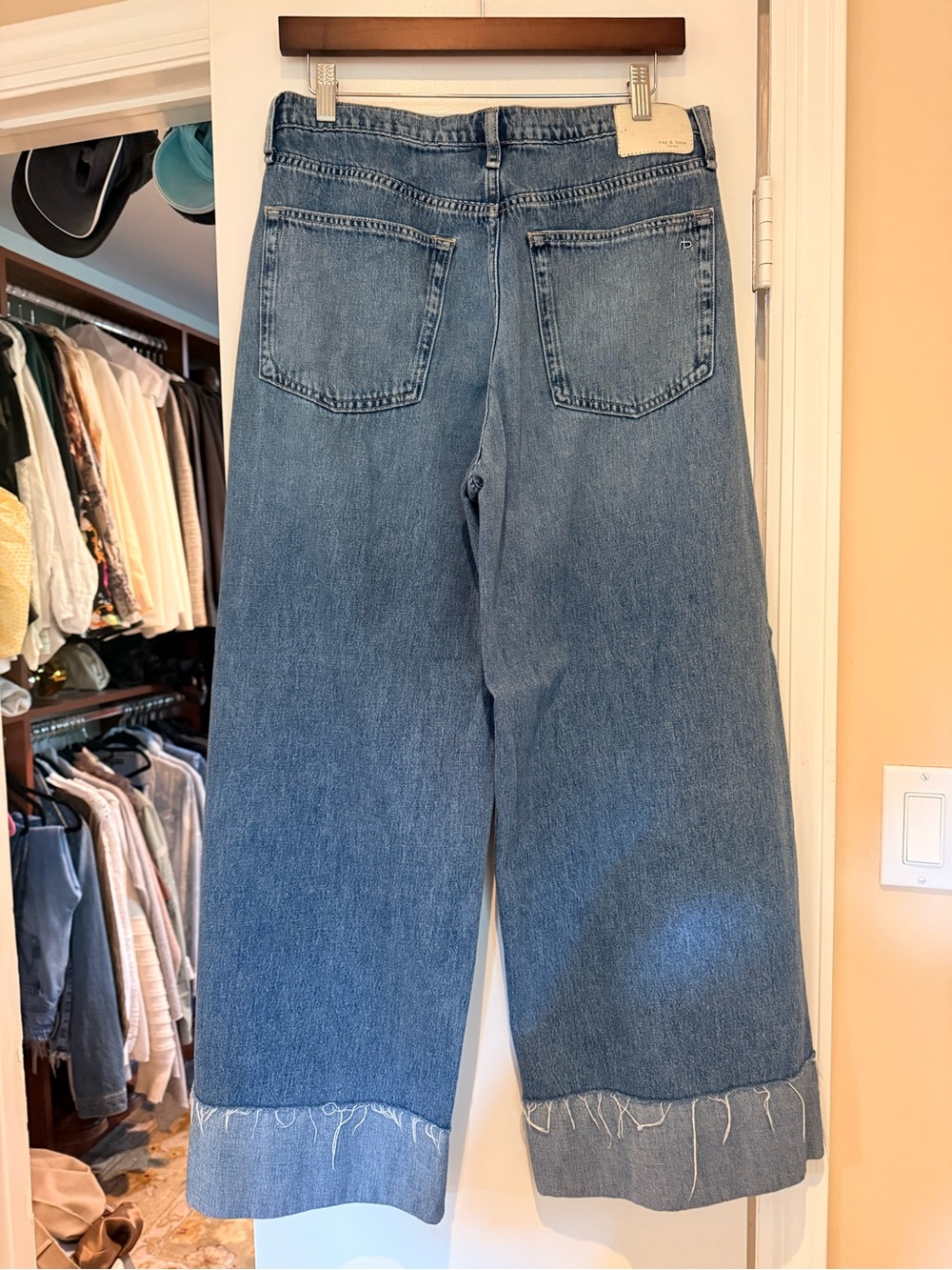 rag & bone Wide-Leg Jeans in Medium Blue Wash - Picture 5 of 6